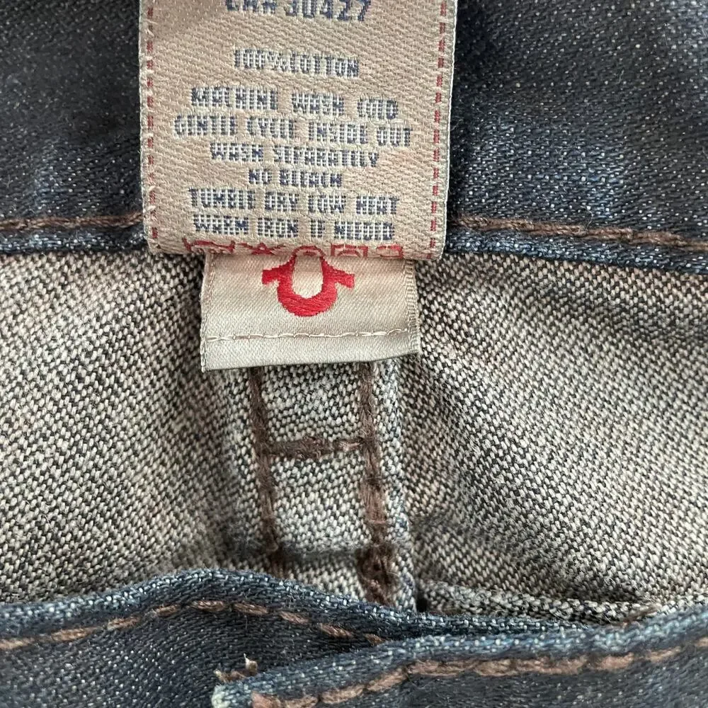 True Religion Shorts Adult 38 Blue Jean Rainbow Billy Denim Made In USA Mens